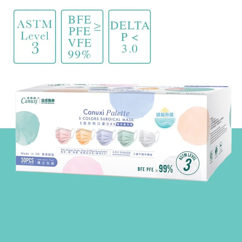 Canuxi 5 Colors Surgical Mask ASTM Level 3 Individual Pack-17100276